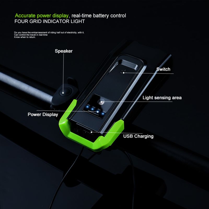 Cykelbelysning 2x T6 LED 2400 Lumen USB uppladdningsbar för stads pendling och ojämn terräng cykelsäkerhet