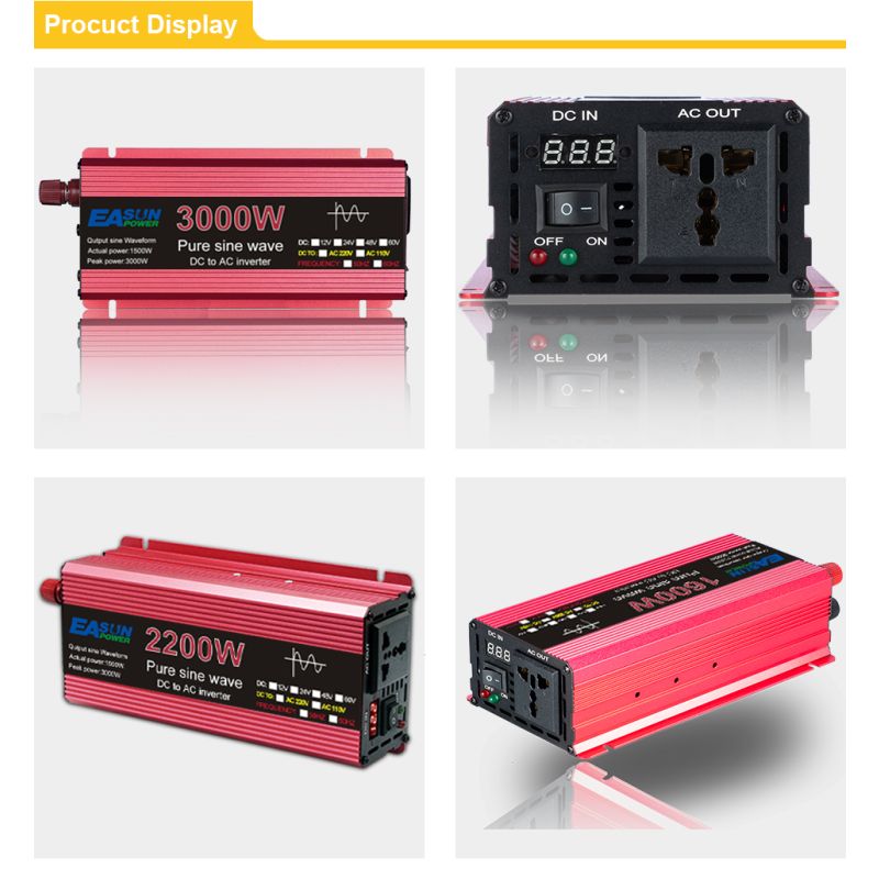 Mångsidig Pure Sine Wave Inverter 3000W DC 12V 24V Energilösning för Känslig Elektronik och Ladda Enheter