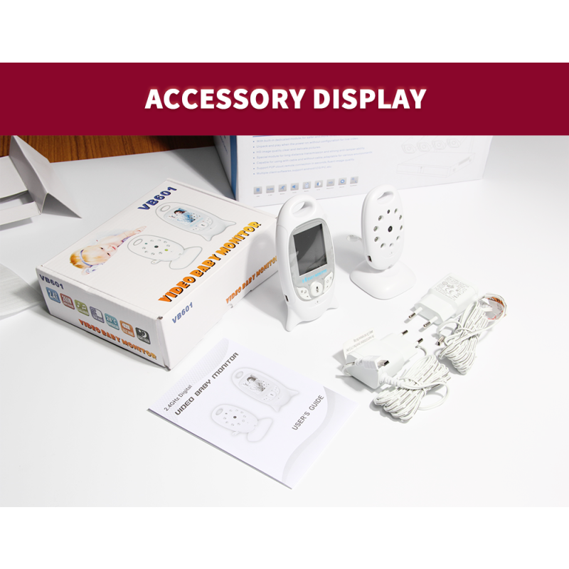 VB601 2.4G trådlös videobabyvakt med tvåvägskommunikation IR LED nattsyn bärbar babysäkerhetsenhet