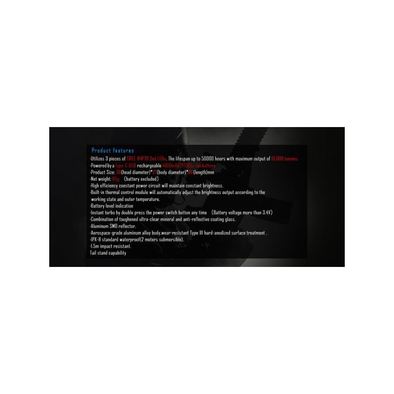 IMALENT MS03 Ultraljus Ficklampa 13000 Lumen Kompakt Design 324 Meter Räckvidd Pålitlig Äventyrsutrustning