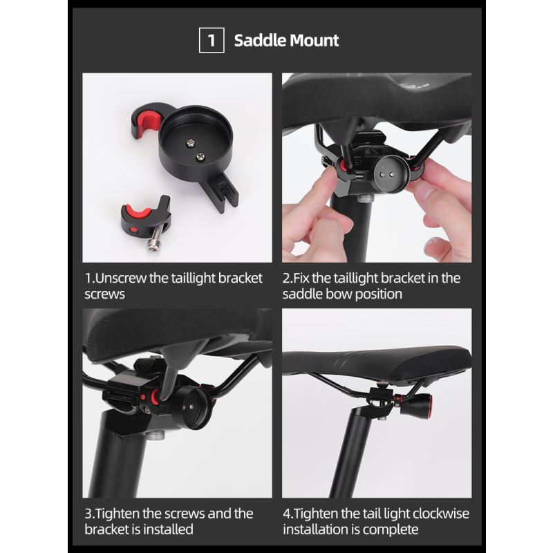 ROCKBROS Q5 cykelbakljus cykel smart ljus med automatisk bromsavkänning IPX6 vattentät för cykelsäkerhet