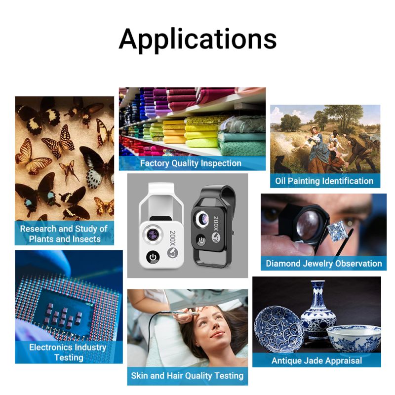 Upptäck naturen med APEXEL 200X mikroskoplins till smartphones med LED-ljus för mobilfotografering och detaljerad inspektion