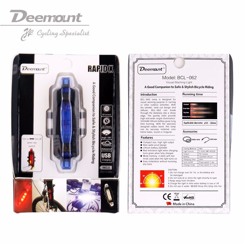 Bärbar USB-Uppladdningsbar Cykel bakljus med dynamiska blixtlägen perfekt som cykelsäkerhetstillbehör
