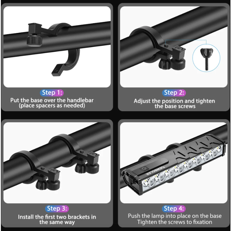 NITEBEAM Cykelljus 10000 Lumen Vattentät För MTB och Vägcykling Cykeltillbehör Med USB-laddning och Aluminium