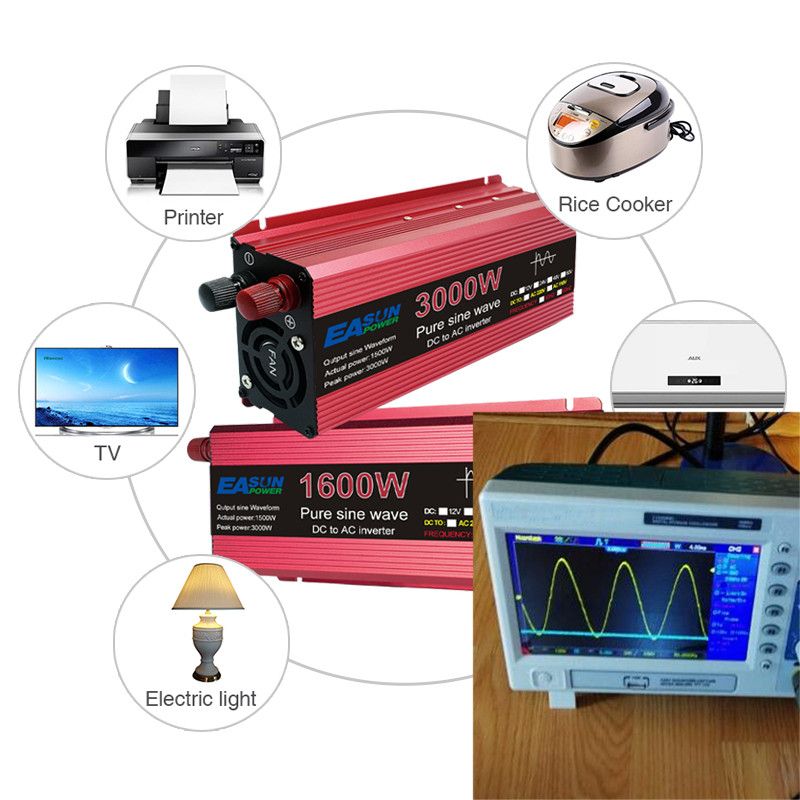 Mångsidig Pure Sine Wave Inverter 3000W DC 12V 24V Energilösning för Känslig Elektronik och Ladda Enheter