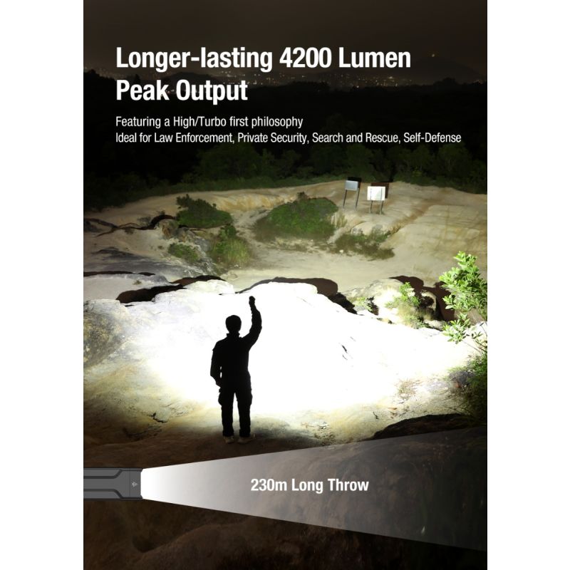Klarus X1 EDC Ficklampa 4200LM – Ultra-tunn Taktisk Nödljus med SST-70, Perfekt för Camping & Vandring
