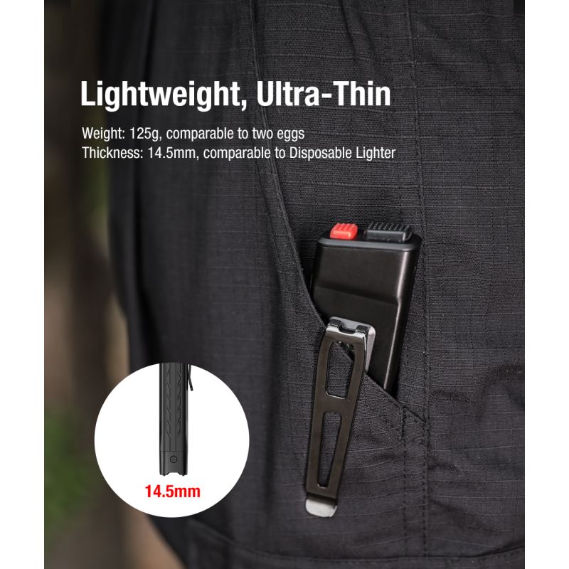 Klarus X1 EDC Ficklampa 4200LM – Ultra-tunn Taktisk Nödljus med SST-70, Perfekt för Camping & Vandring