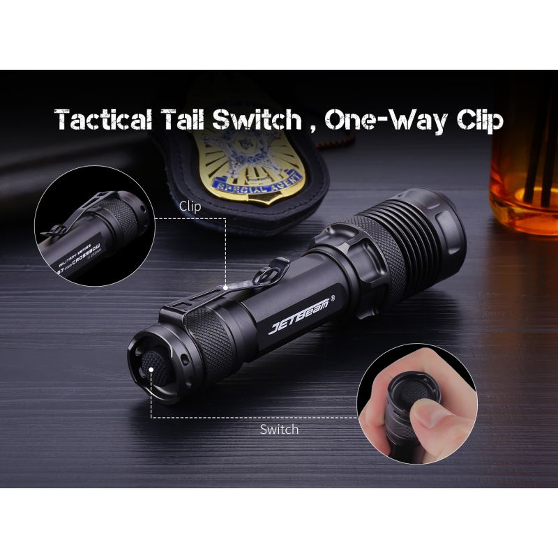 JETBEAM M37 PRO Taktisk Ficklampa 3700lm Militär Polisficklampa med 21700 Batteri, 340m Räckvidd, IPX8