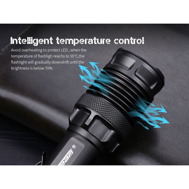 JETBEAM M37 PRO Taktisk Ficklampa 3700lm Militär Polisficklampa med 21700 Batteri, 340m Räckvidd, IPX8