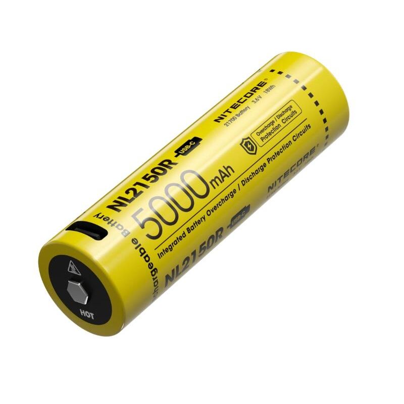 Nitecore NL2150R 21700 5000mAh USB-C uppladdningsbart batteri Hög kapacitet lättvikt miljövänlig camping