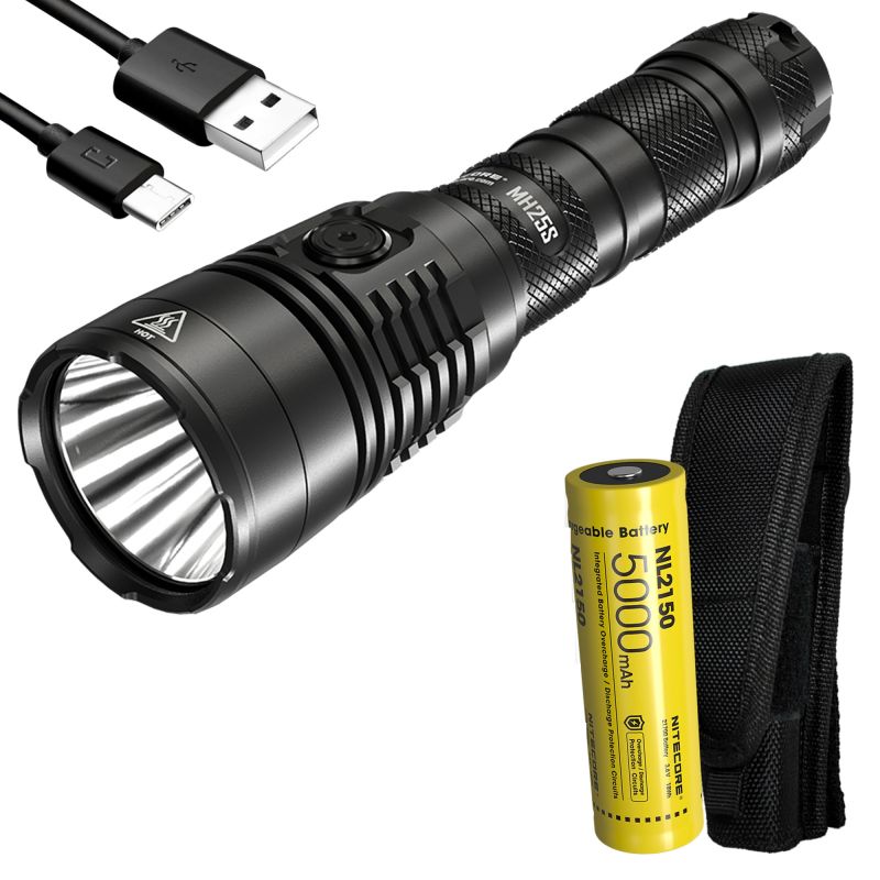 Upptäck Nitecore MH25S ficklampa med Luminus SST-40 LED 1800 lumen USB-C uppladdningsbar för utomhusäventyr