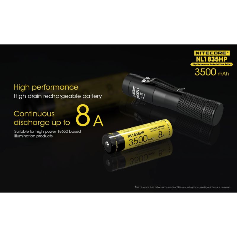 Nitecore NL1835HP 3500mAh högpresterande 18650 batteri för pålitlig och långvarig portabel energi