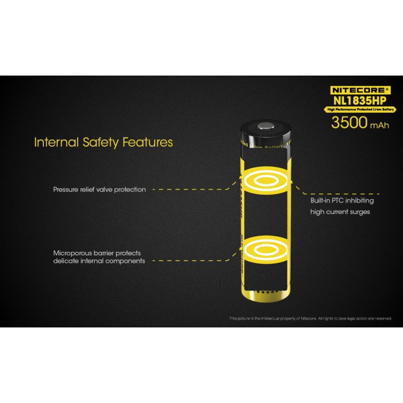Nitecore NL1835HP 3500mAh högpresterande 18650 batteri för pålitlig och långvarig portabel energi