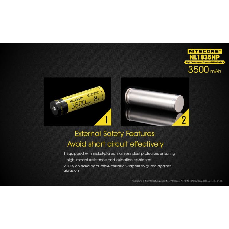 Nitecore NL1835HP 3500mAh högpresterande 18650 batteri för pålitlig och långvarig portabel energi