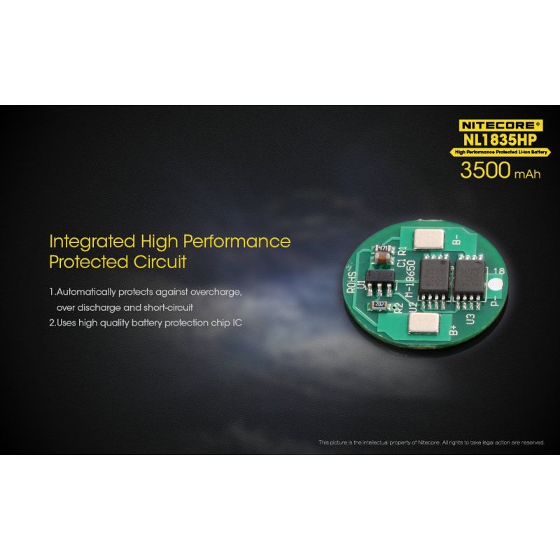 Nitecore NL1835HP 3500mAh högpresterande 18650 batteri för pålitlig och långvarig portabel energi