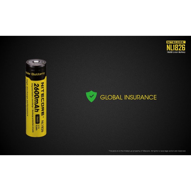 Nitecore 18650 2600mAh Li-ion batteri uppladdningsbart ficklampsbatteri hållbar och pålitlig energikälla