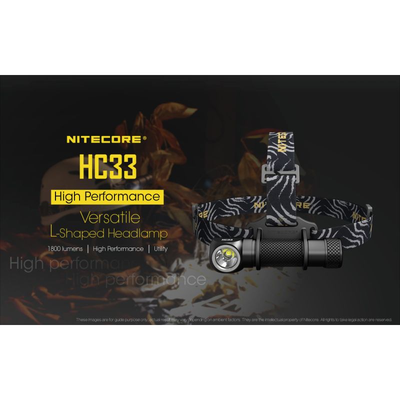Nitecore HC33 XHP35 LED Pannlampa 1800 Lumen Justerbar Vinkel Campingutrustning Utomhusbelysning