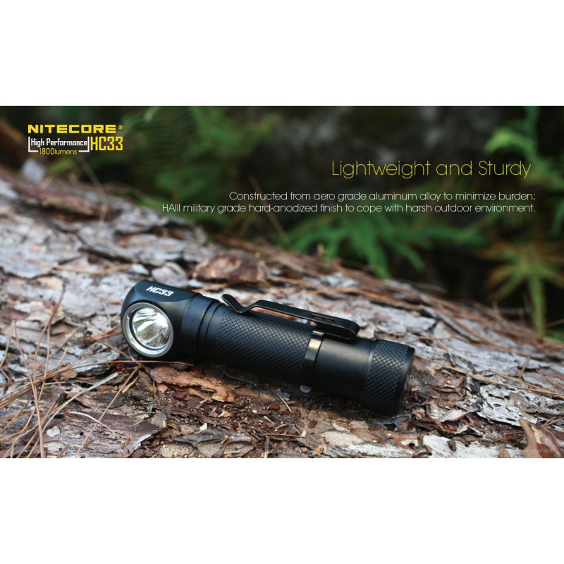 Nitecore HC33 XHP35 LED Pannlampa 1800 Lumen Justerbar Vinkel Campingutrustning Utomhusbelysning