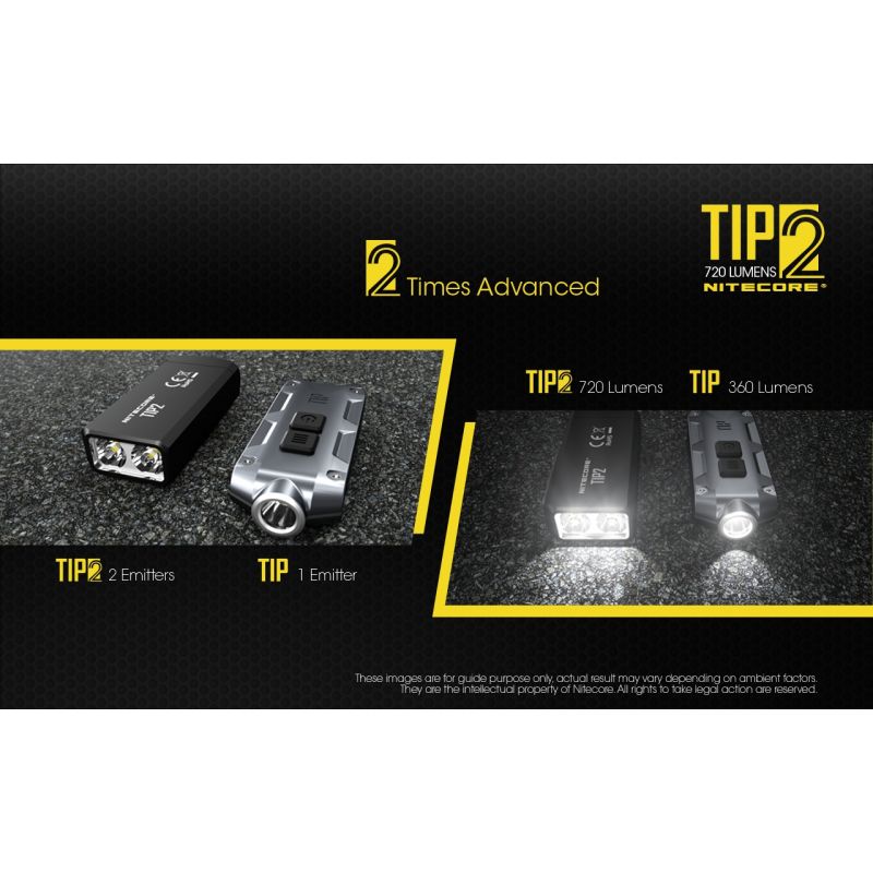 NITECORE TIP2 Nyckelring Ficklampa 720 Lumens USB Uppladdningsbar Kompakt Design Imponerande Strålavstånd
