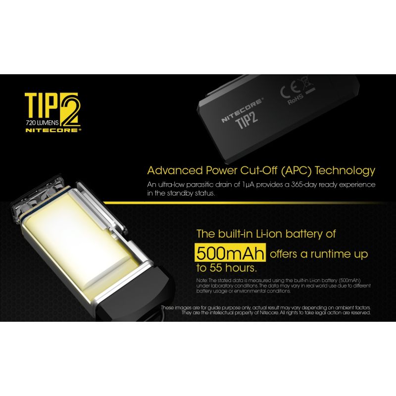 NITECORE TIP2 Nyckelring Ficklampa 720 Lumens USB Uppladdningsbar Kompakt Design Imponerande Strålavstånd