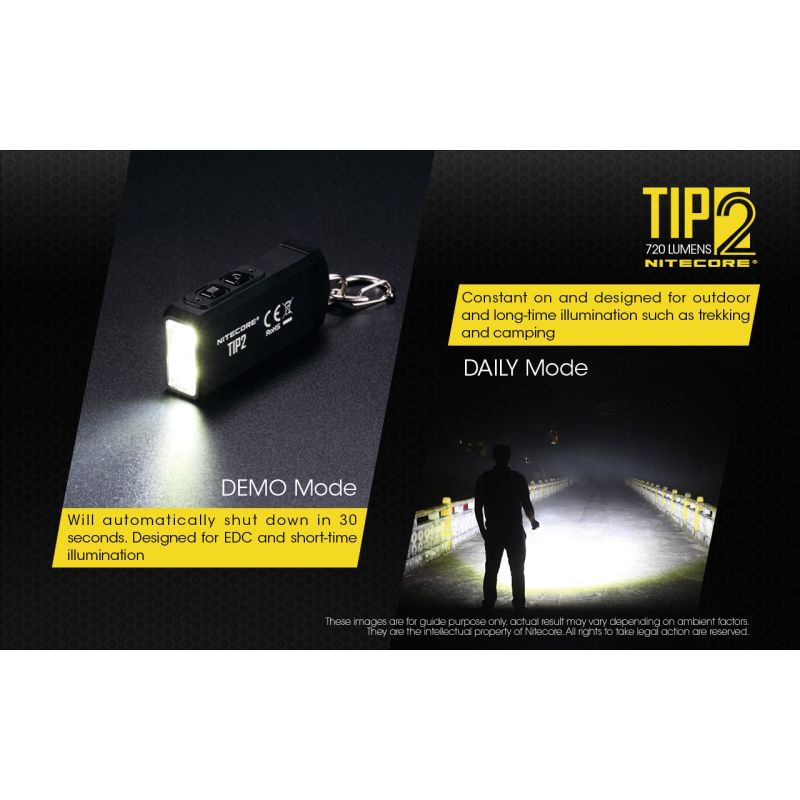 NITECORE TIP2 Nyckelring Ficklampa 720 Lumens USB Uppladdningsbar Kompakt Design Imponerande Strålavstånd