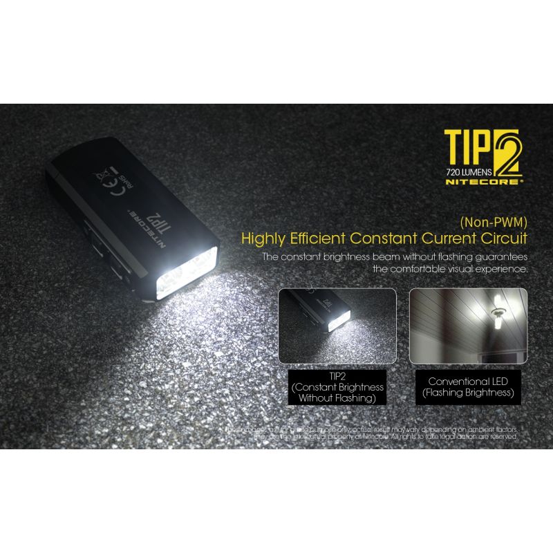NITECORE TIP2 Nyckelring Ficklampa 720 Lumens USB Uppladdningsbar Kompakt Design Imponerande Strålavstånd