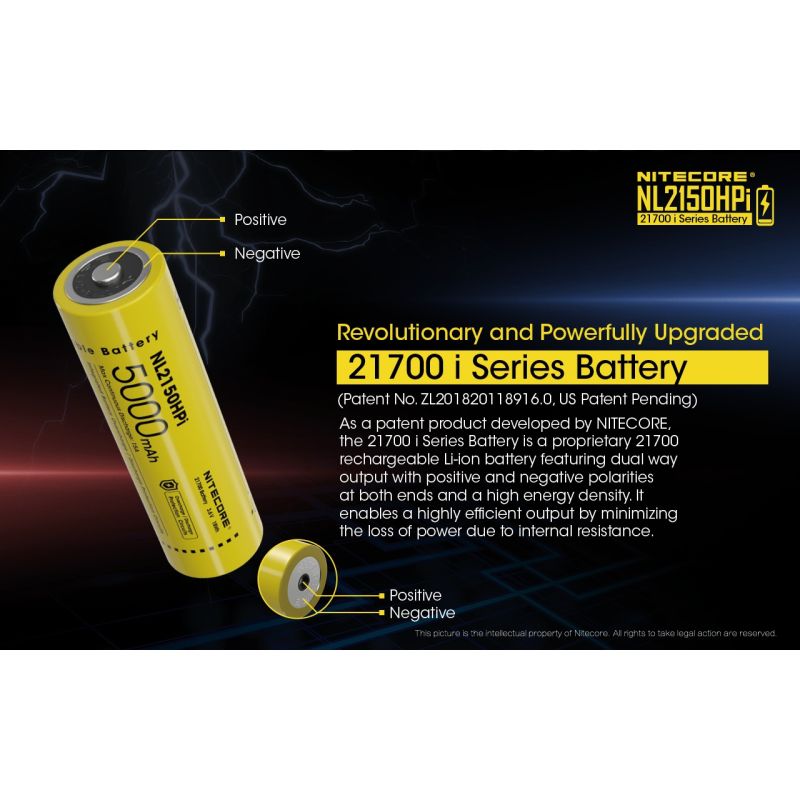 NITECORE NL2150HPI 5000mAh 3.6V Li-ion högprestanda uppladdningsbart batteri för elektroniska enheter och ficklampor