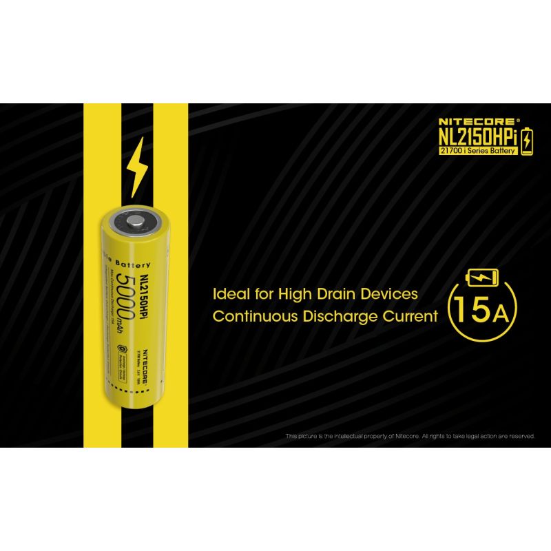 NITECORE NL2150HPI 5000mAh 3.6V Li-ion högprestanda uppladdningsbart batteri för elektroniska enheter och ficklampor