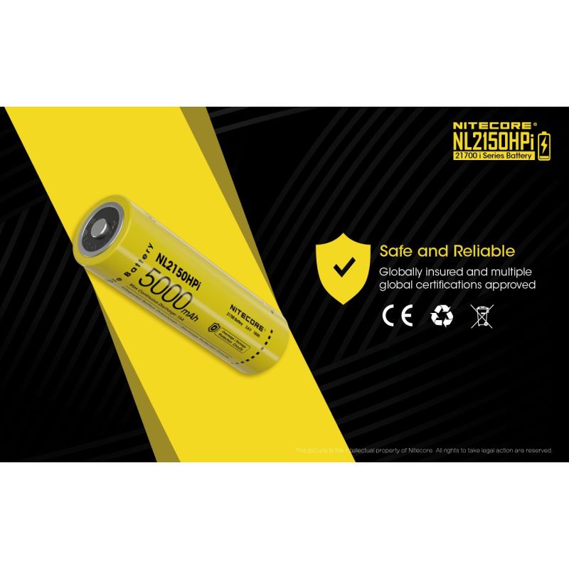 NITECORE NL2150HPI 5000mAh 3.6V Li-ion högprestanda uppladdningsbart batteri för elektroniska enheter och ficklampor