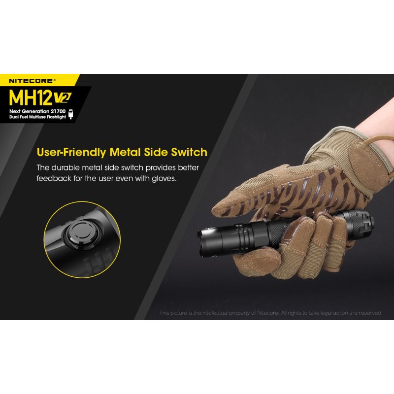 Upptäck Nitecore MH12 V2 XP-L2 V6 LED-ficklampa 1200 lumen idealisk för utomhusbelysning och äventyrsutflykter