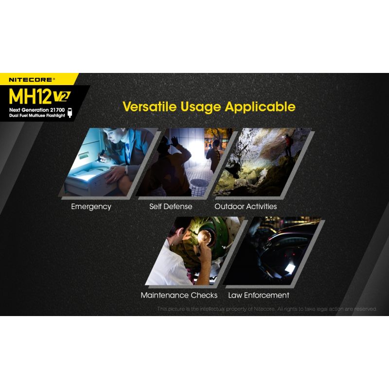 Upptäck Nitecore MH12 V2 XP-L2 V6 LED-ficklampa 1200 lumen idealisk för utomhusbelysning och äventyrsutflykter