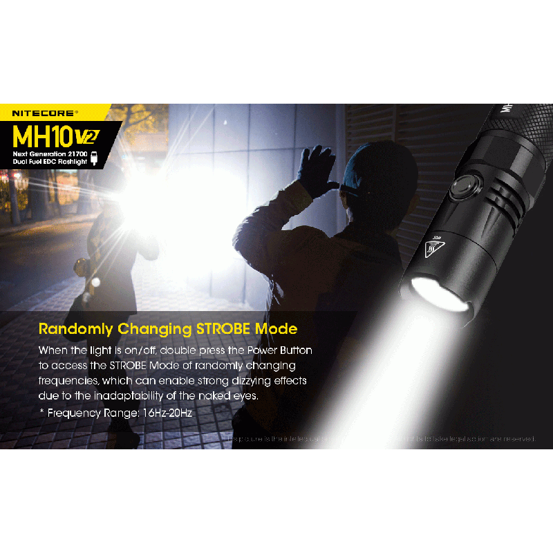 Nitecore MH10 V2 LED ficklampa 1200 lumen kompakt design USB-C laddning hållbar och mångsidig utomhusficklampa