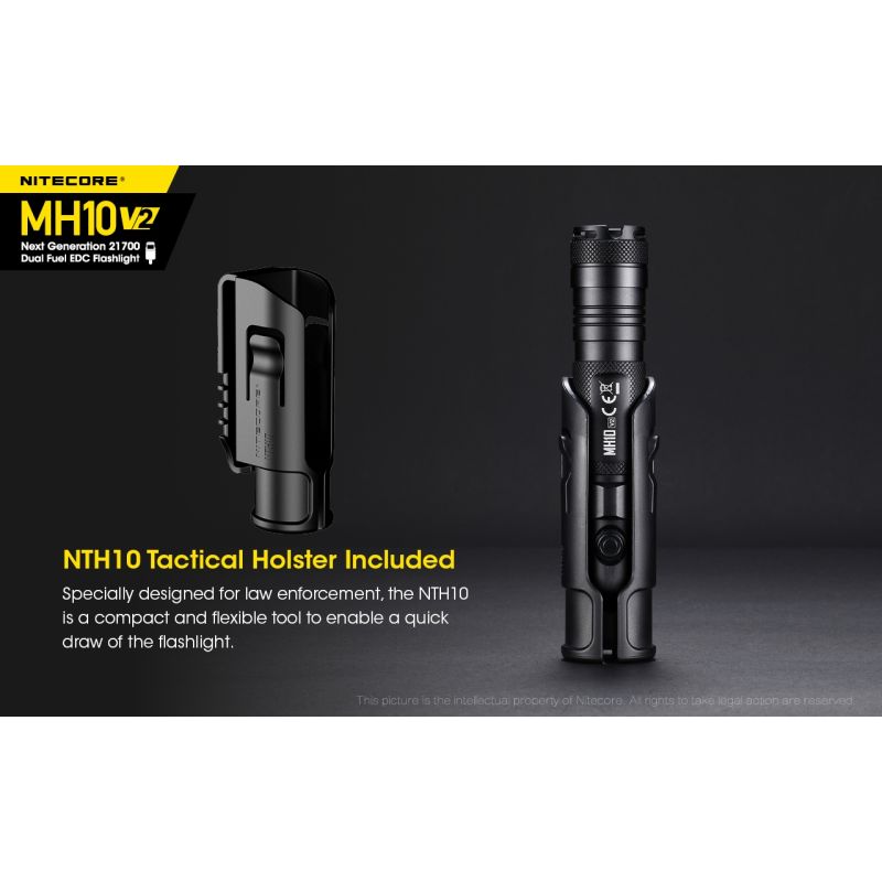 Nitecore MH10 V2 LED ficklampa 1200 lumen kompakt design USB-C laddning hållbar och mångsidig utomhusficklampa