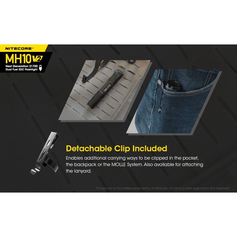 Nitecore MH10 V2 LED ficklampa 1200 lumen kompakt design USB-C laddning hållbar och mångsidig utomhusficklampa