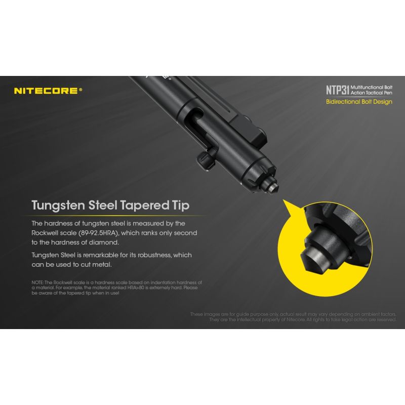 NITECORE NTP31 multifunktionell bult-action aluminiumlegering penna med glasbrytare och hållbar konstruktion