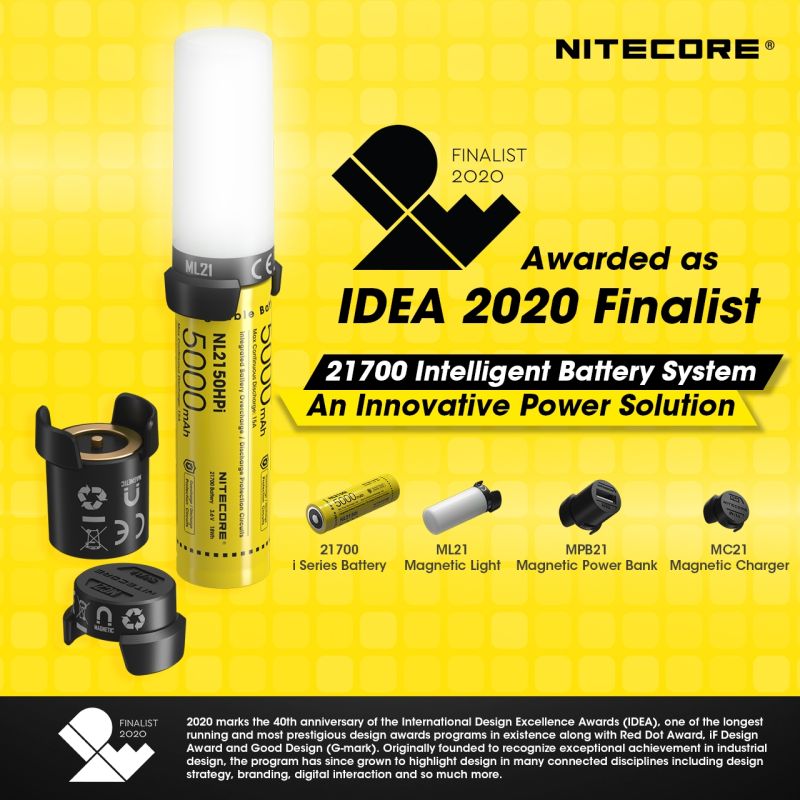 Upplev NITECORE 21700 intelligenta batterisystem ML21 magnetlampa och MPB21 magnetisk power bank 5000mAh batteri