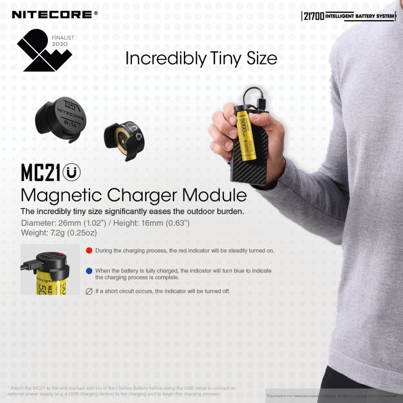 Upplev NITECORE 21700 intelligenta batterisystem ML21 magnetlampa och MPB21 magnetisk power bank 5000mAh batteri
