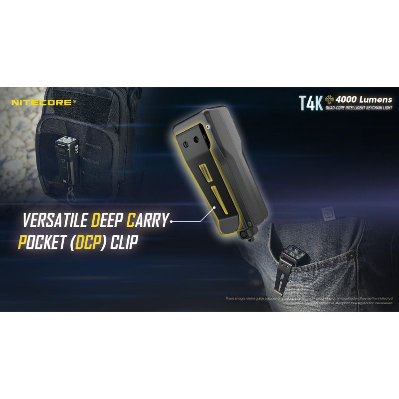 Nitecore T4K kraftfull portabel nyckelring ficklampa 4000 lumen XP-L2 V6 LEDs USB-C laddning pålitlig utomhusutrustning