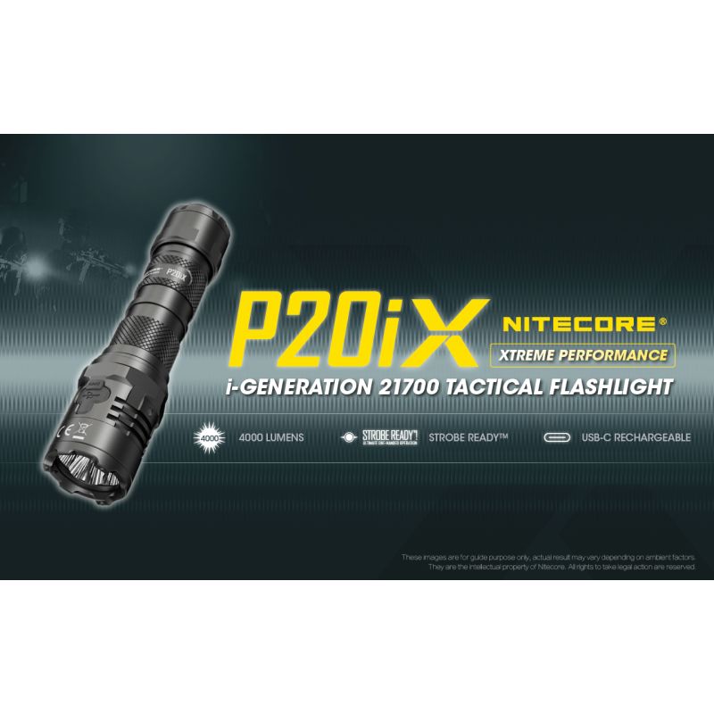 Nitecore P20iX taktisk ficklampa 4000 lumen med XP-L2 V6 LED USB-C portabel och slitstark för camping