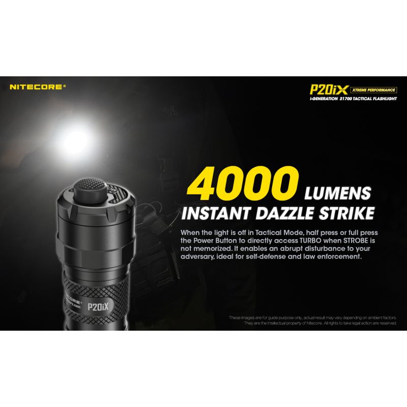 Nitecore P20iX taktisk ficklampa 4000 lumen med XP-L2 V6 LED USB-C portabel och slitstark för camping