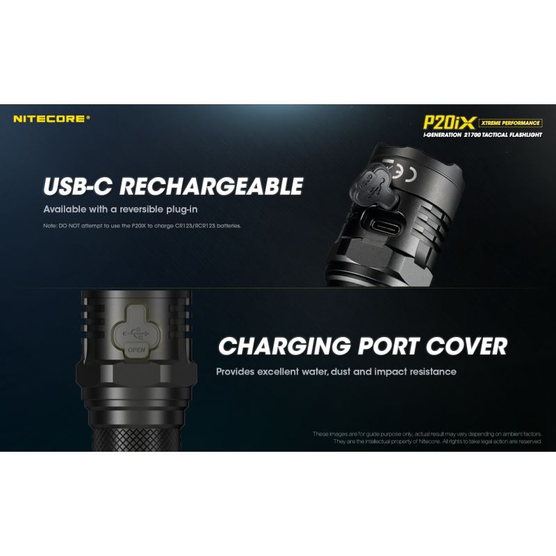 Nitecore P20iX taktisk ficklampa 4000 lumen med XP-L2 V6 LED USB-C portabel och slitstark för camping