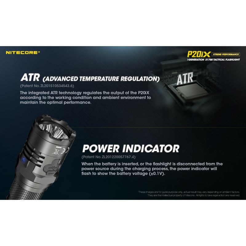 Nitecore P20iX taktisk ficklampa 4000 lumen med XP-L2 V6 LED USB-C portabel och slitstark för camping