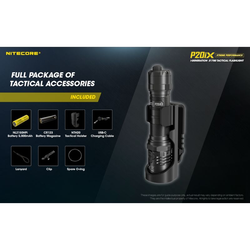 Nitecore P20iX taktisk ficklampa 4000 lumen med XP-L2 V6 LED USB-C portabel och slitstark för camping