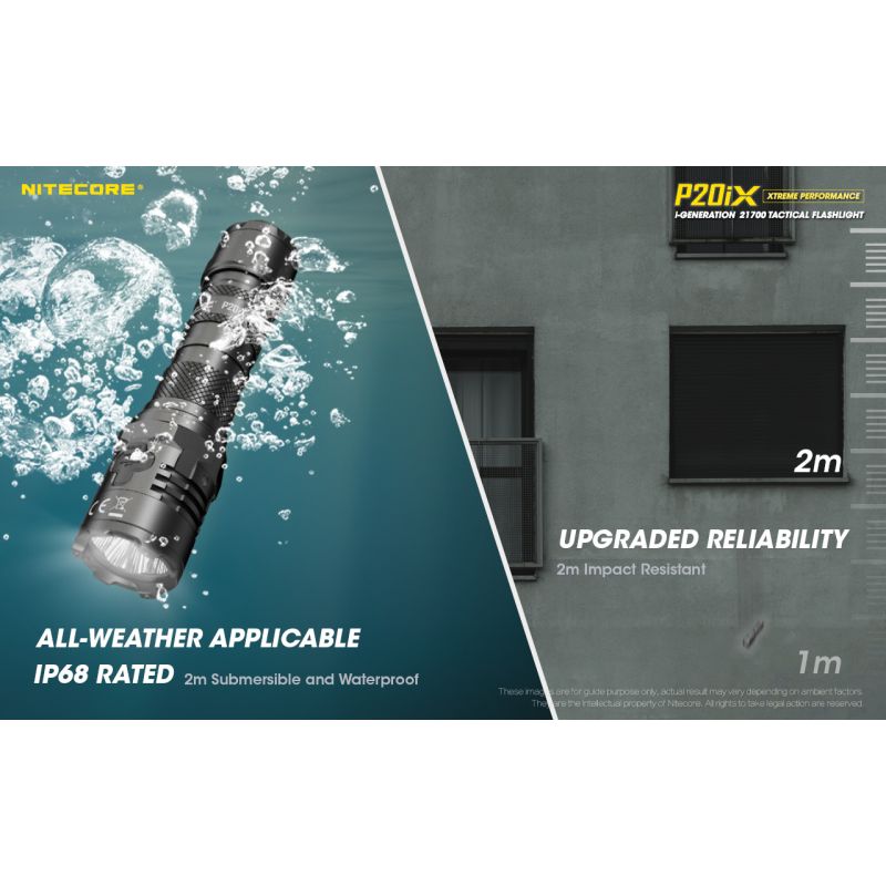 Nitecore P20iX taktisk ficklampa 4000 lumen med XP-L2 V6 LED USB-C portabel och slitstark för camping