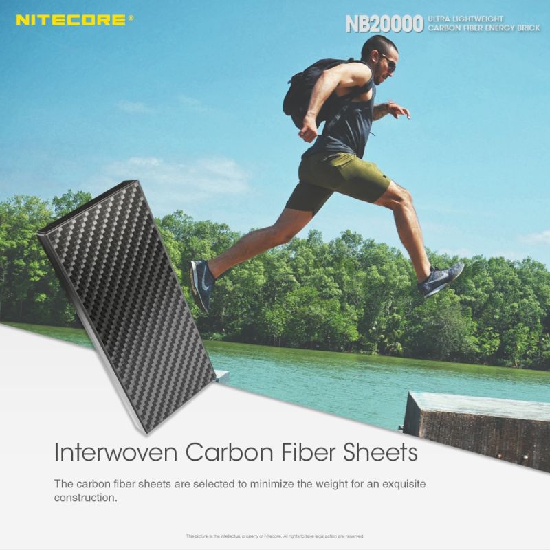 Nitecore NB20000 robust powerbank 20000mAh med QC snabbladdning USB USB-C lättviktig mobil kraftlösning