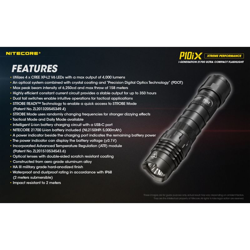 Upptäck Nitecore P10iX LED-ficklampa 4000 lumen för utomhusäventyr kompakt och pålitlig med strobe-funktion