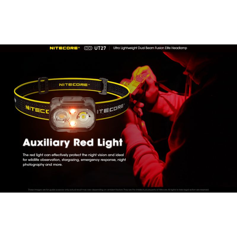 Nitecore UT27 pannlampa 520 lumen mångsidiga belysningslägen robust design för nattäventyr och stjärnskådning