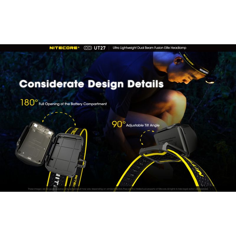 Nitecore UT27 pannlampa 520 lumen mångsidiga belysningslägen robust design för nattäventyr och stjärnskådning