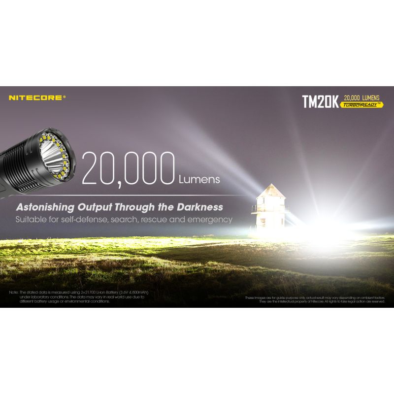 Nitecore TM20K högpresterande LED-ficklampa 20000 lumen USB-C uppladdningsbar perfekt för äventyrsutrustning
