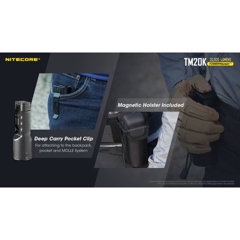 Nitecore TM20K högpresterande LED-ficklampa 20000 lumen USB-C uppladdningsbar perfekt för äventyrsutrustning